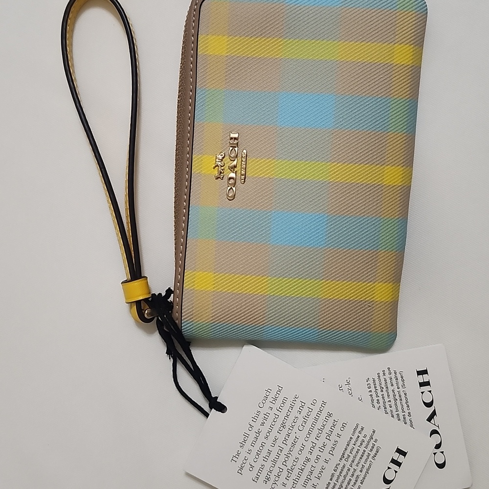 Coach Multicolor Plaid Wristlet